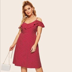 Cold Shoulder Polka Dot Dress